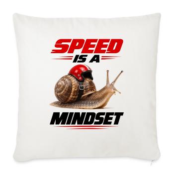  Speed Is A Mindset Schnecke Mit Rennhelm Und - Sofakissenbezug 45 x 45 cm - Naturweiß  - Vorne