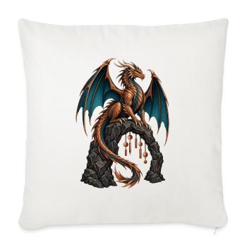 Kupferdrache am Basaltbogen - Sofakissenbezug 45 x 45 cm - Naturweiß  - Vorne