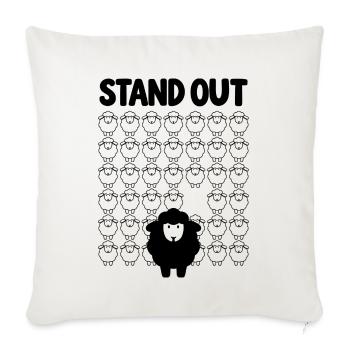 Schwarzes Schaf – Stand Out - Sofakissenbezug 45 x 45 cm - Naturweiß  - Vorne