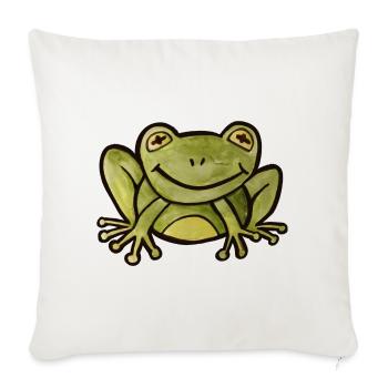 Smaragdfrosch Pop-Art-T-Shirt - Sofakissenbezug 45 x 45 cm - Naturweiß  - Vorne