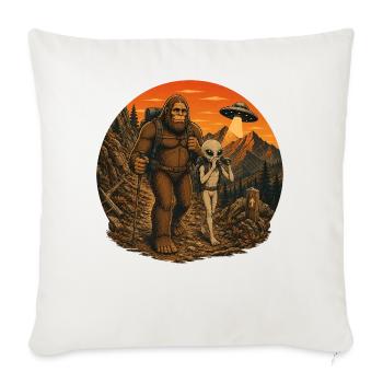 Bigfoot Alien Wandern - Sofakissenbezug 45 x 45 cm - Naturweiß  - Vorne