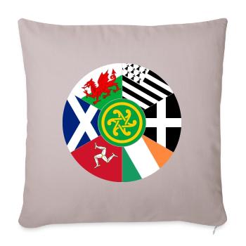 Celtic Nations Flags, Pan Celtic, Wales, Scotland - Sofa pillowcase 17,3'' x 17,3'' (45 x 45 cm) - light taupe - Front