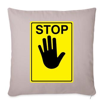 Logo du panneau d’arrêt - Housse de coussin décorative 45 x 45 cm - taupe clair - Devant