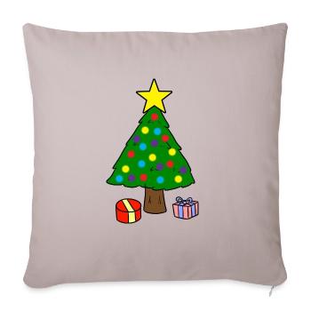 Weihnachtsbaum - Sofakissenbezug 45 x 45 cm - helles Taupe - Vorne