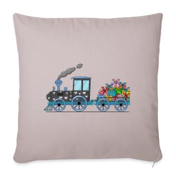 Children's train railway with trailer - Sofa pillowcase 17,3'' x 17,3'' (45 x 45 cm) - light taupe - Front