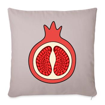 Granatapfel Apfel Frucht rot rote Früchte vegan - Sofakissenbezug 45 x 45 cm - helles Taupe - Vorne