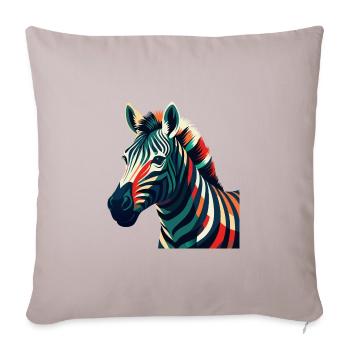 Zebra Cartoon Character Colorful Pet Animal - Sofa pillowcase 17,3'' x 17,3'' (45 x 45 cm) - light taupe - Front