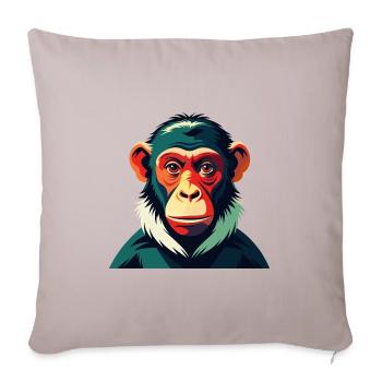 Singe Dessin Animé Personnage Animal De Compagnie Coloré - Housse de coussin décorative 45 x 45 cm - taupe clair - Devant