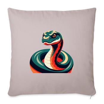 Anaconda Cartoon Character Colorful Pet Animal - Sofa pillowcase 17,3'' x 17,3'' (45 x 45 cm) - light taupe - Front
