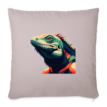 Iguana Cartoon Character Colorful Pet Animal - Sofa pillowcase 17,3'' x 17,3'' (45 x 45 cm) - light taupe - Front
