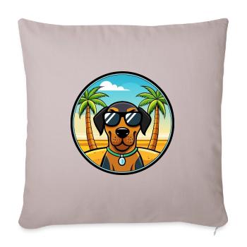 Black And Tan Coonhound Dog Breed Cartoon Beach - Sofa pillowcase 17,3'' x 17,3'' (45 x 45 cm) - light taupe - Front
