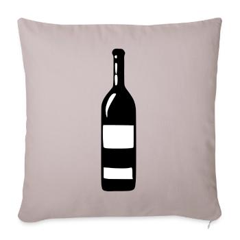 Wine Wine Bottle White Wine Red Wine Gift - Sofa pillowcase 17,3'' x 17,3'' (45 x 45 cm) - light taupe - Front