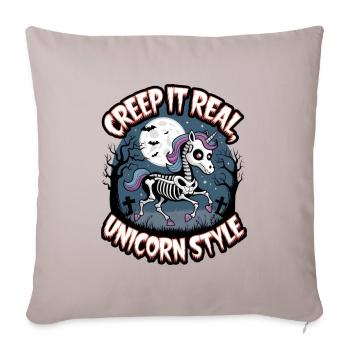 Creep It Real Unicorn Style - Sofa pillowcase 17,3'' x 17,3'' (45 x 45 cm) - light taupe - Front