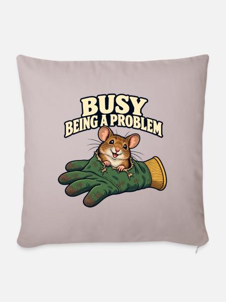 Problemmaus - Sofakissenbezug 45 x 45 cm - helles Taupe