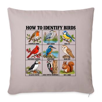 How to Identify Birds Funny Birding Birder Fitted  - Sofakissenbezug 45 x 45 cm - helles Taupe - Vorne