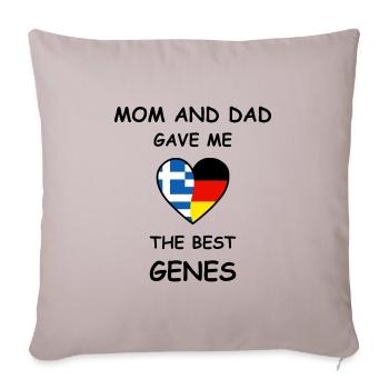 Greece Germany Genes Heart - Sofakissenbezug 45 x 45 cm - helles Taupe - Vorne
