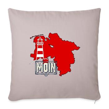 Moin Niedersachsen Leuchtturm - Sofakissenbezug 45 x 45 cm - helles Taupe - Vorne