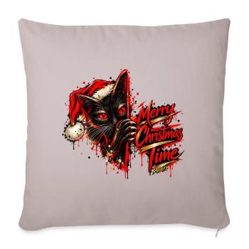 Merry Christmas Time – Black Cat Christmas - Sofakissenbezug 45 x 45 cm - helles Taupe - Vorne