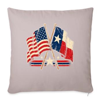 Kreuzende Flaggen USA Texas - Sofakissenbezug 45 x 45 cm - helles Taupe - Vorne