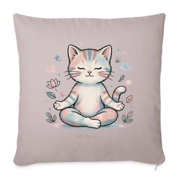 🐾 Zen-Kätzchen - Sofakissenbezug 45 x 45 cm - helles Taupe - Vorne