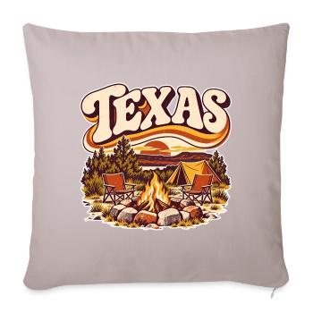 Texas Lagerfeuer am Sonnenuntergang - Sofakissenbezug 45 x 45 cm - helles Taupe - Vorne