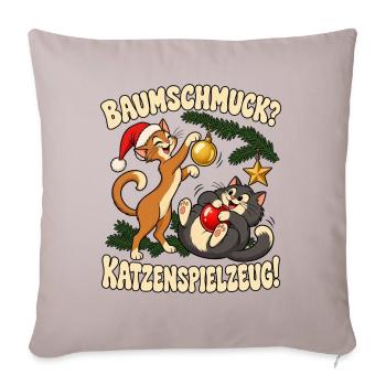 Katzenliebhaber Geschenkidee Weihnachten Katze - Sofakissenbezug 45 x 45 cm - helles Taupe - Vorne