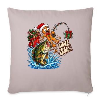 Well Shit Gingerbread Fishing Christmas Bass Humor - Sofakissenbezug 45 x 45 cm - helles Taupe - Vorne