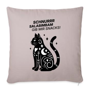 Schnurrrsalabimbam - Gib mir Snacks! - Katze - Sofakissenbezug 45 x 45 cm - helles Taupe - Vorne