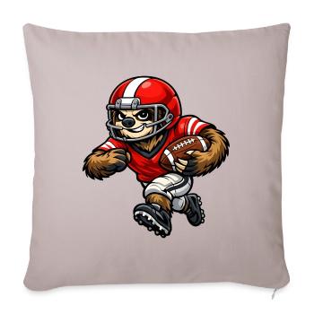 Faultier als Footballspieler – Entspannt zum Touch - Sofakissenbezug 45 x 45 cm - helles Taupe - Vorne