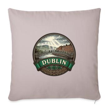 Dublin Ireland Reiseabzeichen Ha'penny Bridge Geschenk - Sofakissenbezug 45 x 45 cm - helles Taupe - Vorne