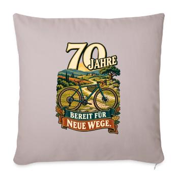 70 Jahre Bereit für Neue Wege - Sofakissenbezug 45 x 45 cm - helles Taupe - Vorne