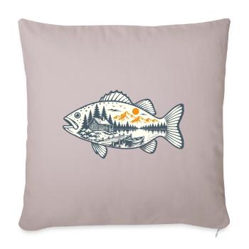 Vintage-Fischen - Sofakissenbezug 45 x 45 cm - helles Taupe - Vorne