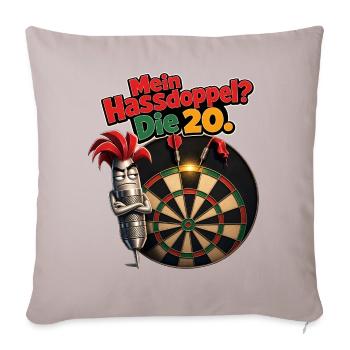 Mein Hassdoppel Die 20 Dartfieber - Sofakissenbezug 45 x 45 cm - helles Taupe - Vorne