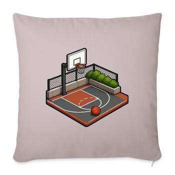 Basketball Court Korb Isometrisch Sport T-Shirt - Sofakissenbezug 45 x 45 cm - helles Taupe - Vorne