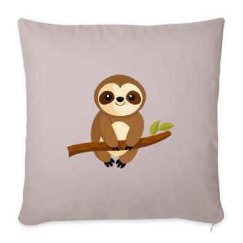 Baby-Faultier - Sofakissenbezug 45 x 45 cm - helles Taupe - Vorne