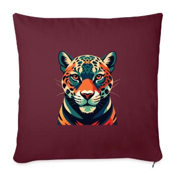 Leopard Cartoon Character Colorful Pet Animal - Sofa pillowcase 17,3'' x 17,3'' (45 x 45 cm) - burgundy - Front