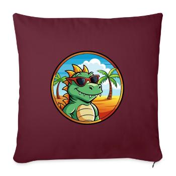 Dragon Funny Cartoon Lunettes de soleil de plage d’été cool - Housse de coussin décorative 45 x 45 cm - bordeaux - Devant
