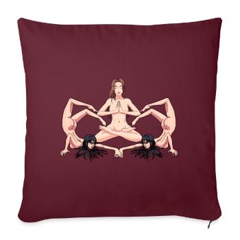 Yoga Érotique Femmes Nues Nues Yoga Yogi - Housse de coussin décorative 45 x 45 cm - bordeaux - Devant