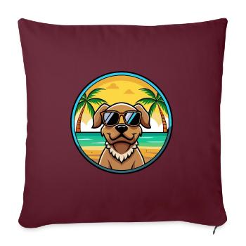 Pudelpointer Chien Race Dessin Animé Lunettes De Soleil Plage - Housse de coussin décorative 45 x 45 cm - bordeaux - Devant