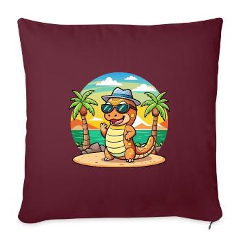 Anaconda Lustige Cartoon Sommer Strand Sonnenbrille - Sofakissenbezug 45 x 45 cm - Burgunderrot - Vorne