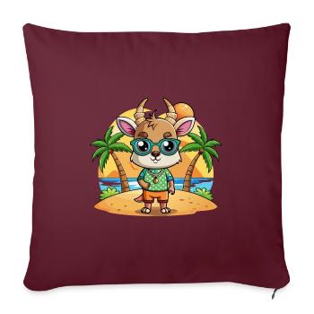 Antelope Funny Cartoon Summer Beach Sunglasses - Sofa pillowcase 17,3'' x 17,3'' (45 x 45 cm) - burgundy - Front