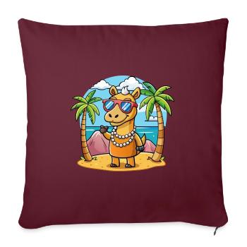 Camel Lustige Cartoon Sommer Strand Sonnenbrille - Sofakissenbezug 45 x 45 cm - Burgunderrot - Vorne