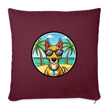 Russischer Harlekin Hund Rasse Cartoon Strand - Sofakissenbezug 45 x 45 cm - Burgunderrot - Vorne