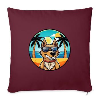 Magyar Agar Dog Breed Cartoon Sunglasses Beach - Sofa pillowcase 17,3'' x 17,3'' (45 x 45 cm) - burgundy - Front