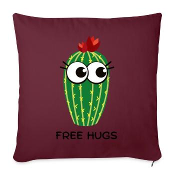 free hugs cactus - Sofakissenbezug 45 x 45 cm - Burgunderrot - Vorne