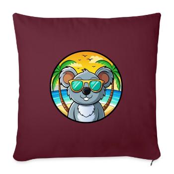 Koala Lustige Cartoon Sommer Strand Sonnenbrille Cool - Sofakissenbezug 45 x 45 cm - Burgunderrot - Vorne