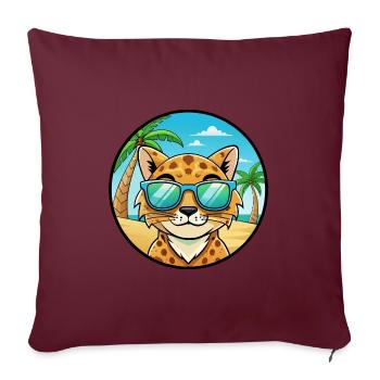 Australian Spotted Mist Cat Breed Cartoon Beach - Sofa pillowcase 17,3'' x 17,3'' (45 x 45 cm) - burgundy - Front