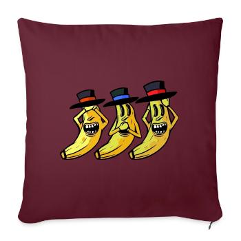 banane drôle drôle drôle banane fruit fruit - Housse de coussin décorative 45 x 45 cm - bordeaux - Devant