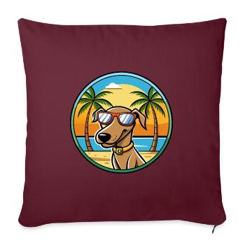 Plott Hound Hund Rasse Cartoon Sonnenbrille Strand - Sofakissenbezug 45 x 45 cm - Burgunderrot - Vorne