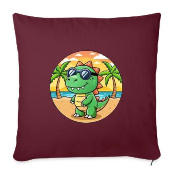 Dinosaurier Lustige Cartoon Sommer Strand Sonnenbrille - Sofakissenbezug 45 x 45 cm - Burgunderrot - Vorne